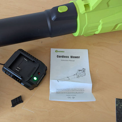 GREENER 21V Leaf Blower Cordless - 460CFM/145MPH Turbo Mode Electric Leaf Blower