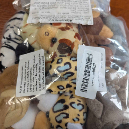 12 pcs mini animal plush set