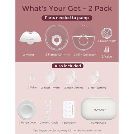 Momcozy M5 Smart App Control Hands Free Breast Pump, Electric Wearable Breast Pu