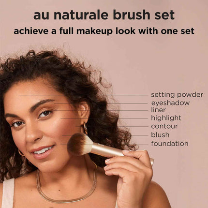 Real Techniques Au Naturale 9 Piece Makeup Brush Set, For Liquid, Cream, & Powde