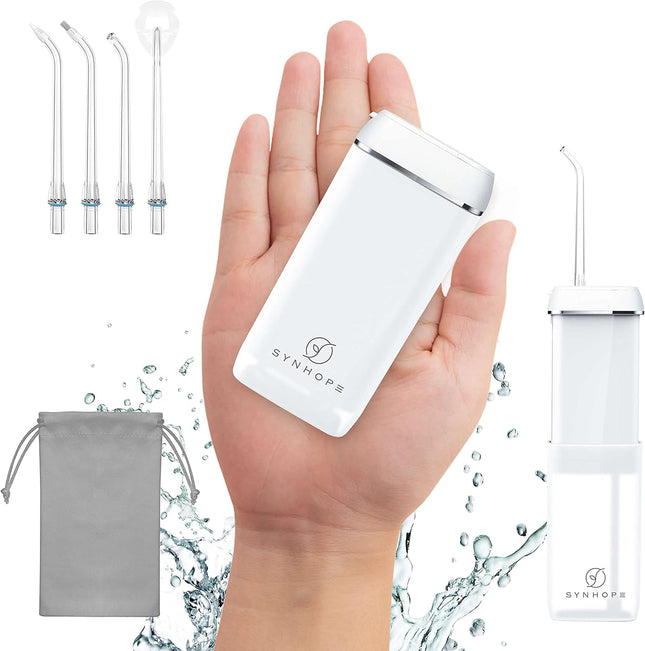 SYNHOPE Water Flosser [Mini Cordless Portable] Oral Irrigator Teeth Cleaner Pick
