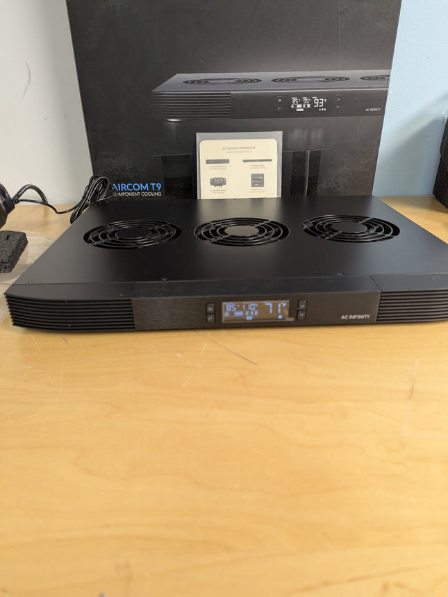 AC Infinity AIRCOM T9, Quiet Cooling Fan System 17" for Receivers, Amps, DVR, AV