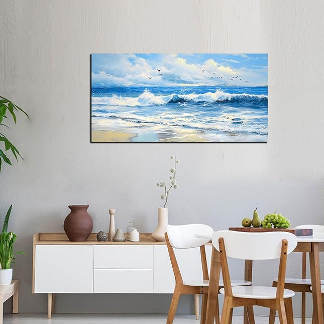 ENTANUB Ocean Wall Art, Size 48x24 Inches