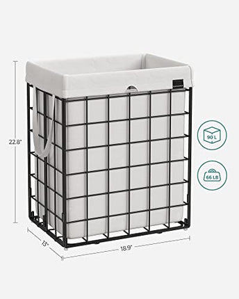 SONGMICS Laundry Hamper, 23.8 Gal. (90L) Laundry Basket, Collapsible Clothes Ham