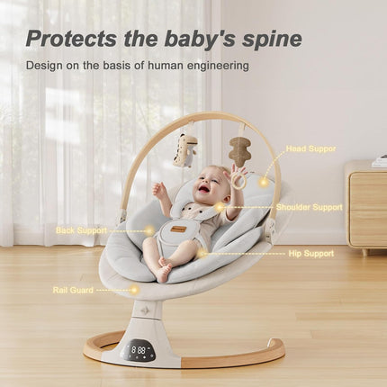 Baby Swings for Infants, Monamii Baby Swing, Bluetooth Infant Swing with Music S