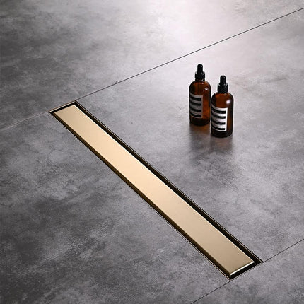AVSIILE Linear Shower Floor Drain, Brushed Gold 24 Inch 304 Stainless Steel Bath
