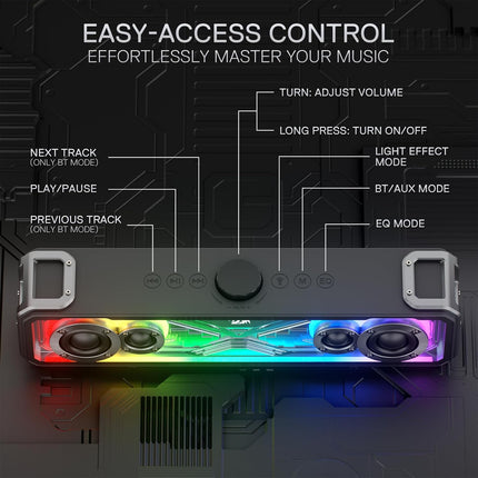 Redragon GS817 RGB Desktop Soundbar, 2.0 Channel Stereo Speakers for Desktop w/M