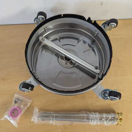Pressure Washer Surface Cleaner with 4 Wheels, Stainless Steel 2000-4000 PSI Power Washer Attachment with Dual Nozzles