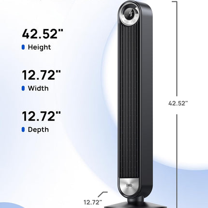 Dreo Tower Fan for Bedroom, 42 Inch Bladeless Fan, 90° Oscillating Fan, Quiet Fl