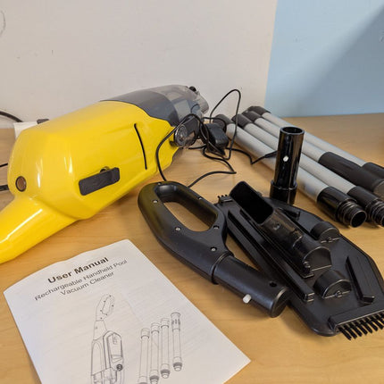 Cordless Pool Vacuum, 60-Min Runtime Rechargeable Pool Cleaner for Above Ground