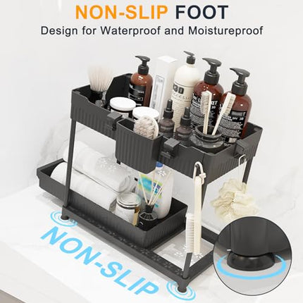 Sevenblue Under Sink Organizer 3 Pack, Bathroom Organizers, 2 Tier Multi-Use kit