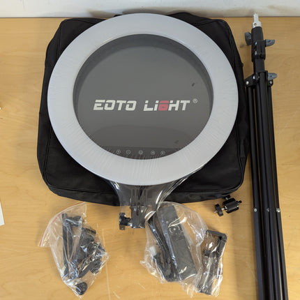 EOTO LIGHT 18 inch LED Ring Light with Tripod Stand, 55W 2900-6000K Studio Lighting Kit (Non-Original Tripod)