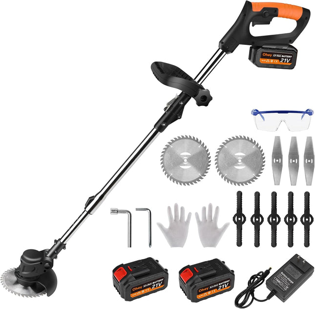 Weed Wacker, Ohey Electric Weed Wacker Cordless Trimmer, Portable Battery Power