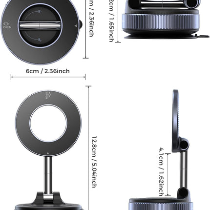 MRGLAS 2026 Upgraded Vacuum Suction Phone Holder for Car, Magsafe Car Phone Hold