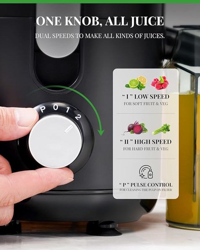 GDOR Juicer Machine, Electric Centrifugal Juicer with Titanium Enhanced Cut Disc