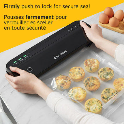 FoodSaver VS1210 Space Saving Vacuum Sealer with 1 Roll and 4 Bags