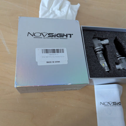 NOVSIGHT 9006 LED Headlight Bulbs - 500% Super Bright 9006 HB4 Led Bulbs, 1:1 Si