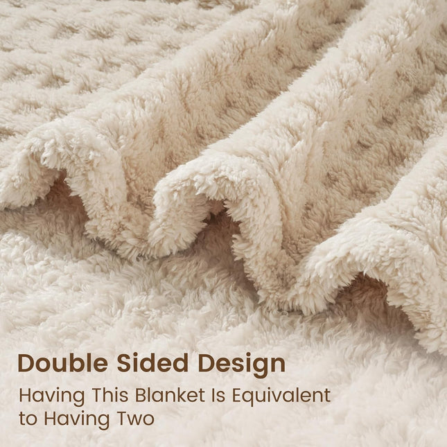 David's Home Ultra Soft Fleece Blanket King Size for Bed, Plush Shaggy Fluffy 3D