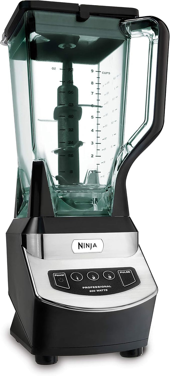 Ninja NJ600WMC Professional Blender, 900W Total Crushing Technology, 72 oz Pitcher with Pour Spout, Black/Silver