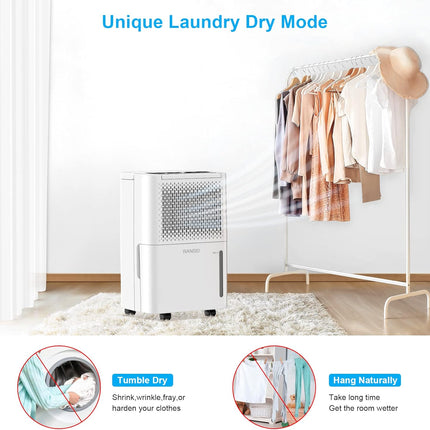 WANSID 2000 Sq.Ft Dehumidifiers with Auto Drain or Manual Drainage,Intelligent H