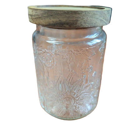 ANSQU 23.7 FL OZ Vintage Glass Jar Canister Airtight Storage Jar Container with