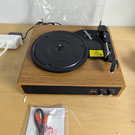 Record Player, FYDEE Vinyl Record Player with Built-in 2 Stereo Speakers, 3-Spee