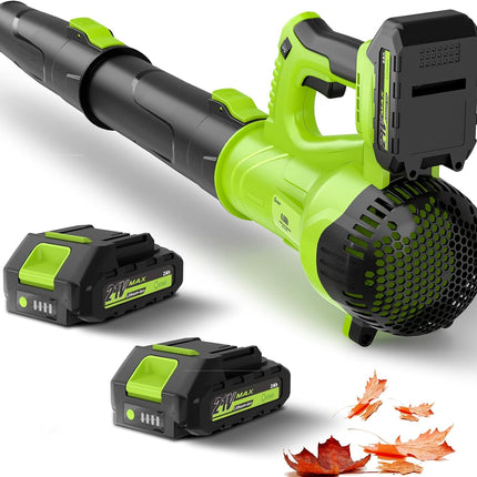 GREENER 21V Leaf Blower Cordless - 430CFM/135MPH 6 Speed Modes Electric Leaf Blo
