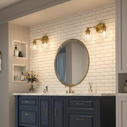 VONLUCE Bathroom Light Fixtures, 2-Light Bathroom Lights Over Mirror with Globe
