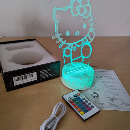 Cat Night Light Cute Night Light - Anime Charater 16 Color Change Decor Kitty La