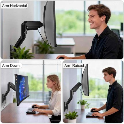 WALI Computer Monitor Wall Mount for 17 to 32 Inch Screens, Single Monitors Moun
