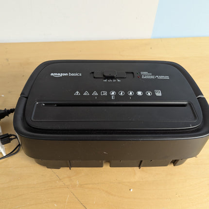 NO BIN Amazon Basics 12-Sheet Cross-Cut Paper Shredder and Credit Card Shredder