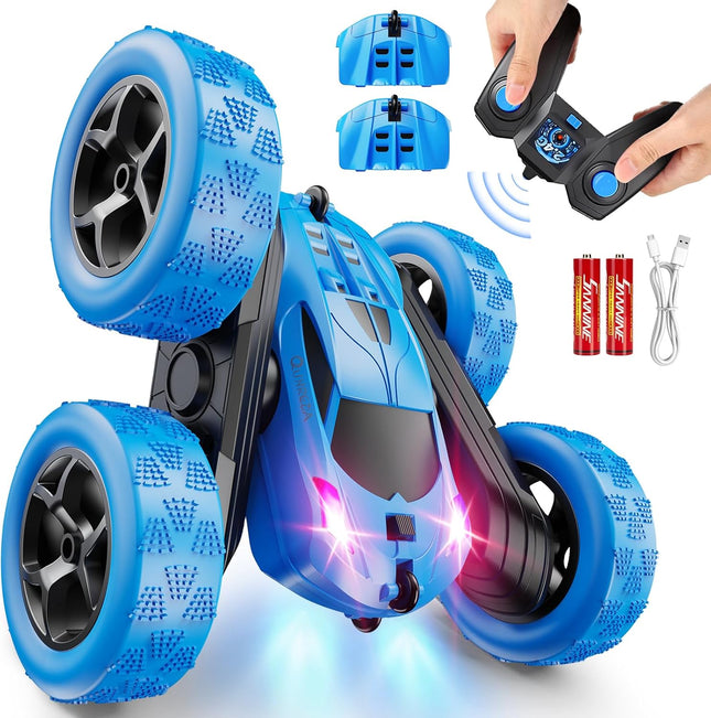 QUNREDA Remote Control Car for Kids Ages 6+, RC Cars Stunt Car Toy 4WD Double Si