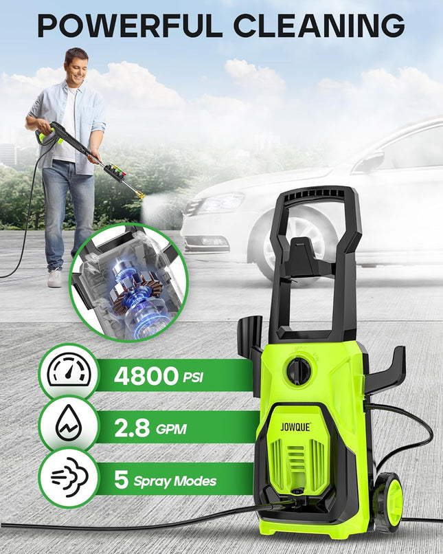 Jowque Electric Pressure Washer 4800 PSI 2.8 GPM, Power Washers Electric Powered