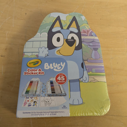 Crayola Bluey Art Kit for Kids (45pcs), Bluey Coloring Book Pages & Stickers for