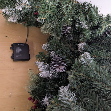 SHareconn 2Pcs 9FT Prelit Artificial Christmas Garland with Color Changing Light