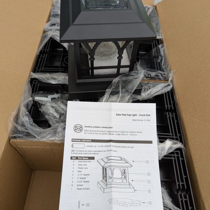 AEFRELEOHT Solar Post Cap Lights, Warm White & RGB Automatic Cycling, Cracked Gl
