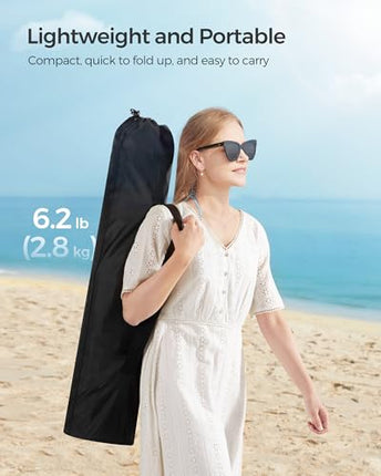 SONGMICS Portable Beach Chair, Folding Camping Chair with High Backrest, Cup Hol