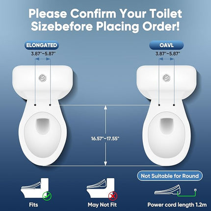 FVZ Bidet Toilet Seat Smart Electric Heated Toilet Seat with Warm Water & Dryer,