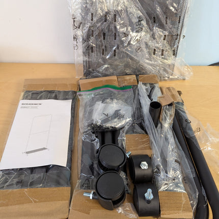 SONGMICS Clothes Rack with Wheels, 35.8 Inch Middle-Rod Garment Rack, Clothing R