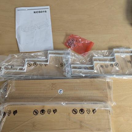 SONGMICS Bamboo Spice Rack, Set of 2 3 Tier Expandable Spice Rack, Storage Shelf