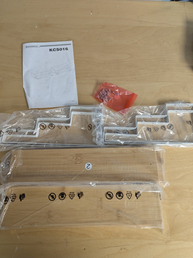 SONGMICS Bamboo Spice Rack, Set of 2 3 Tier Expandable Spice Rack, Storage Shelf