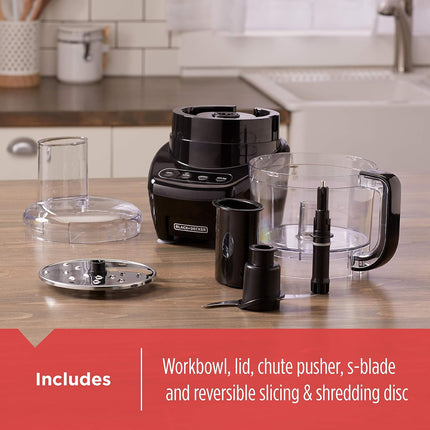 BLACK+DECKER 3-in-1 Food Processor and Chopper, 8 Cup Capacity, 450W Power with