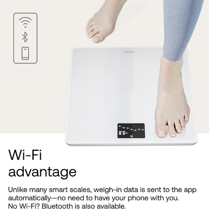 Withings Body Smart Weight & BMI Wi-Fi Digital Scale with HealthMate App, 8 Users, Pregnancy & Baby Mode