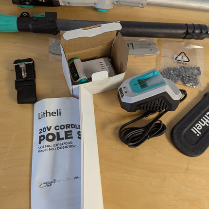Litheli Cordless Pole Saw 10-Inch, 20V Battery-Powered Pole Saws for Tree Trimmi