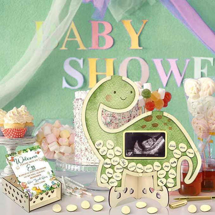 Wenqik 63 Pcs Dinosaur Baby Shower Guest Book Alternatives Set Baby Shower Decor