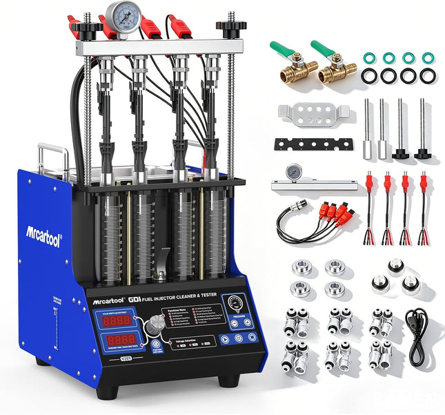 MR CARTOOL V209 GDI Ultrasonic Fuel Injector Cleaner Machine, 4-Cylinder