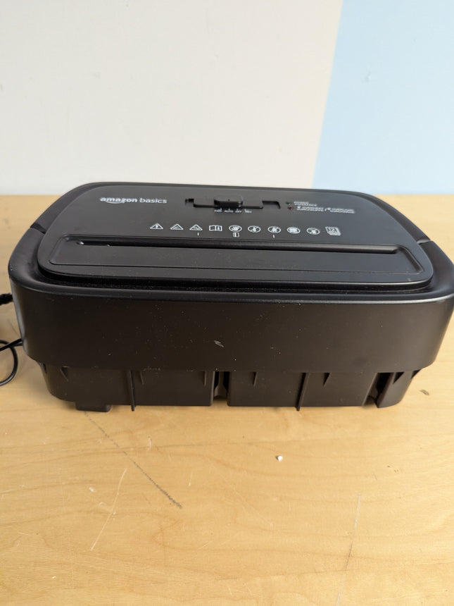 NO BIN Amazon Basics 12-Sheet Cross-Cut Paper Shredder and Credit Card Shredder