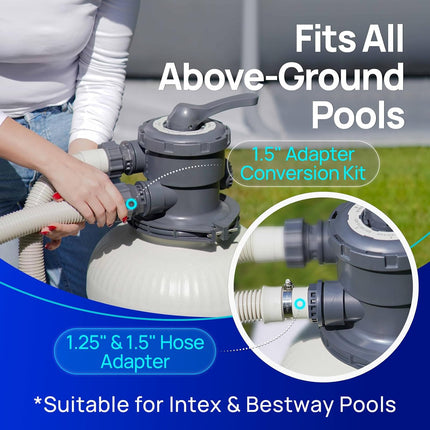 AQUASTRONG 14in Sand Filter Pump for Above Ground Pool with Timer, 2/3 HP Pool P