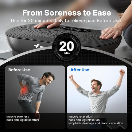 Merach V33 Pro Vibration Plate Exercise Machine with LED Touchscreen, 99 Speeds, Bluetooth Speakers, 350 lb Capacity
