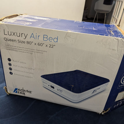 Active Era Luxury Air Mattress with Built-in Electric Pump & Raised Pillow